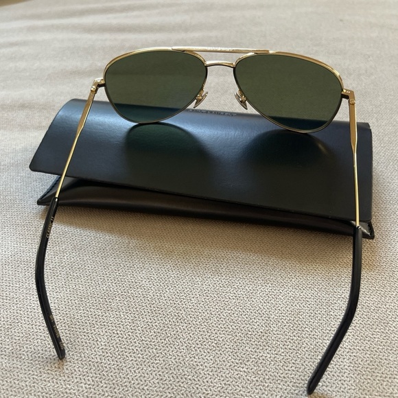 Saint Laurent Brown and Gold Sunglasses main image 4